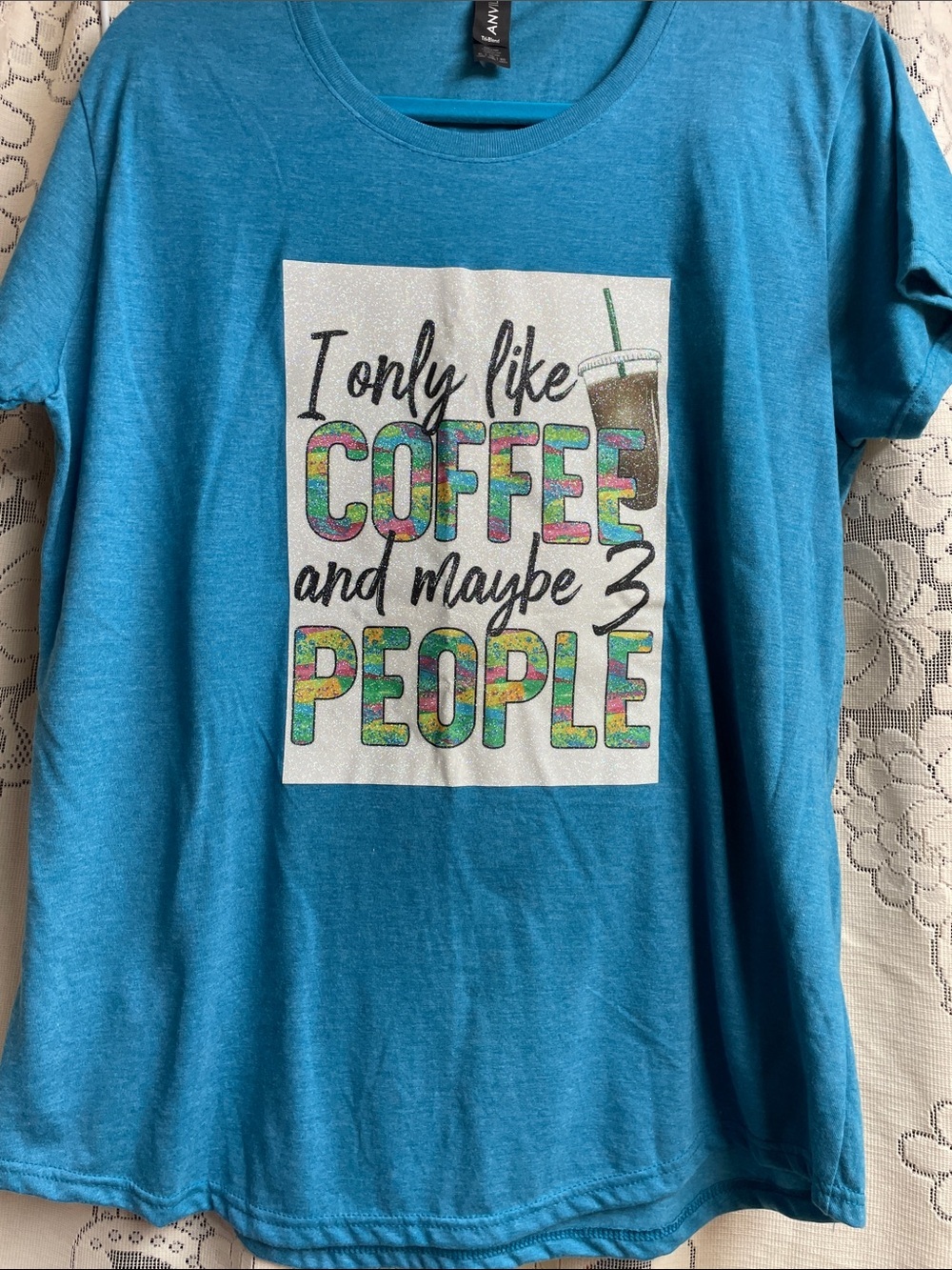Anvil Teal Tri-Blend Crew Neck Soft T-Shirt X-Large